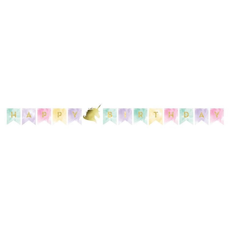 Banner Happy Birthday Unicórnio