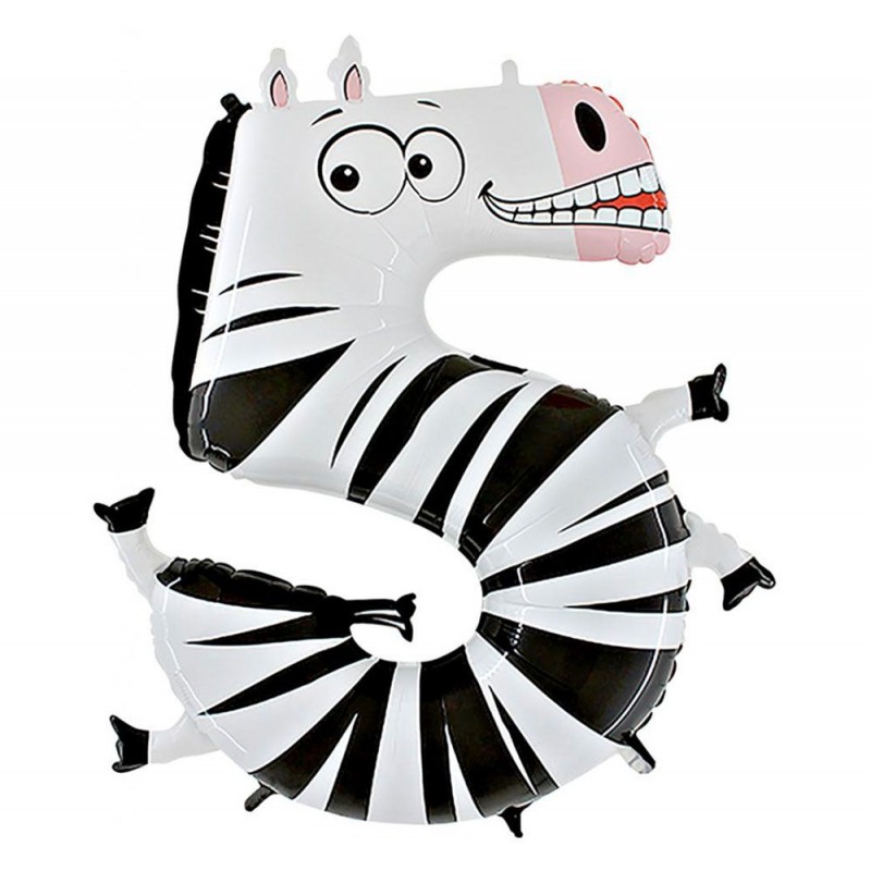 Balão Foil Nº 5 Zebra