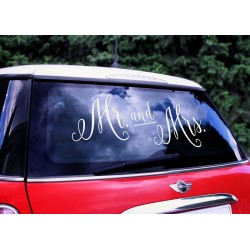 Autocolante Carro Mr. and Mrs