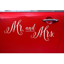 Autocolante Carro Mr. and Mrs