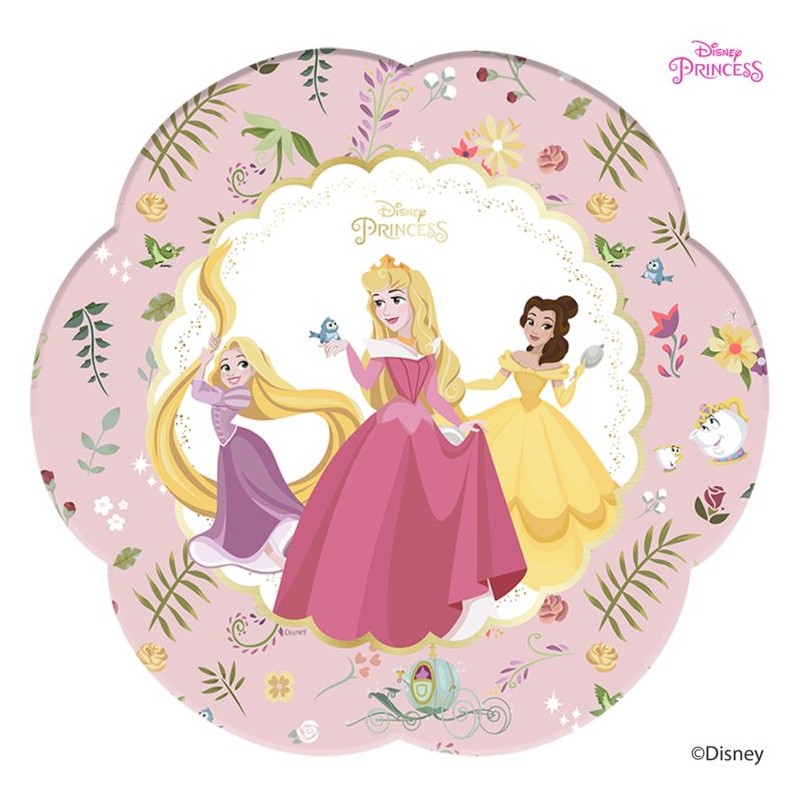 4 Pratos Flor Princesas da Disney