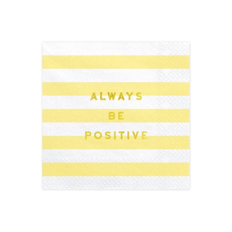 Guardanapos  Yummy - Always be positive Amarelo Pastel