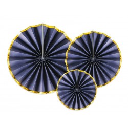 Mix Rosetas Navy Blue e Rebordo Dourado