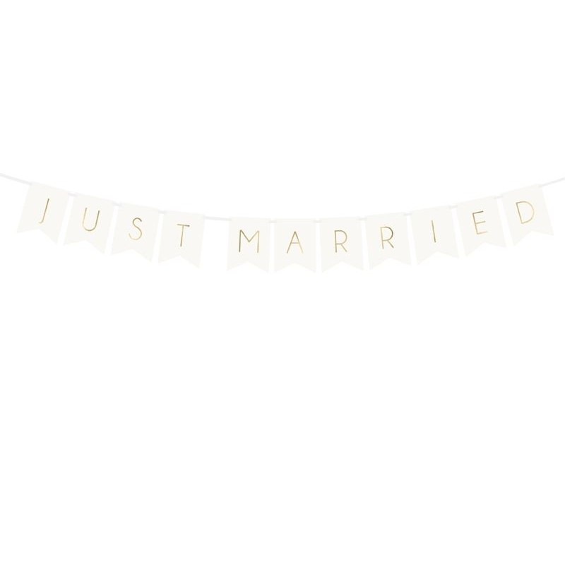 Banner Just Married Branco 15 x 1.55