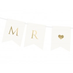 Banner Mr Mrs Branco 15 x 85 cm