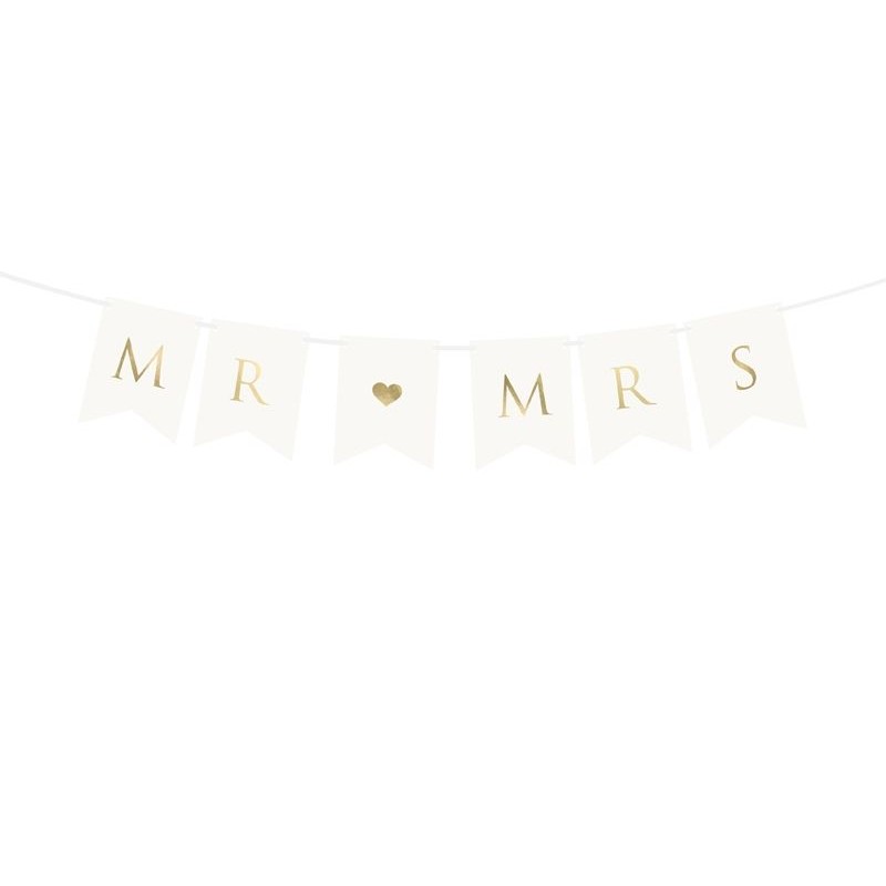 Banner Mr Mrs Branco 15 x 85 cm