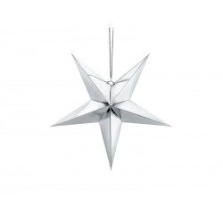 Estrela Papel Prata 45 Cms