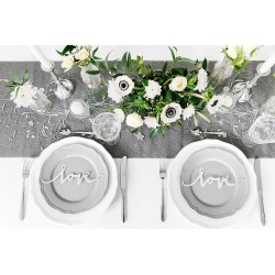 6 Decorações de Mesa Love em Prata