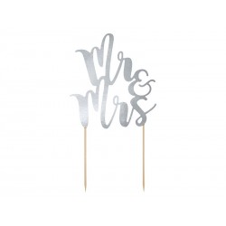 Cake topper Prata Mr&Mrs, 25.5cm