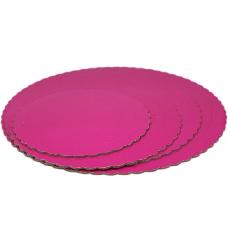 Base Redonda Cartão Recortada Rosa 30 cms