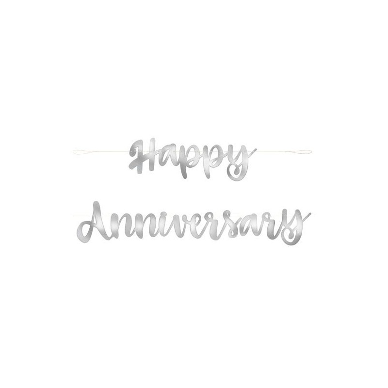 Banner Prateado HAPPY ANNVERSARY