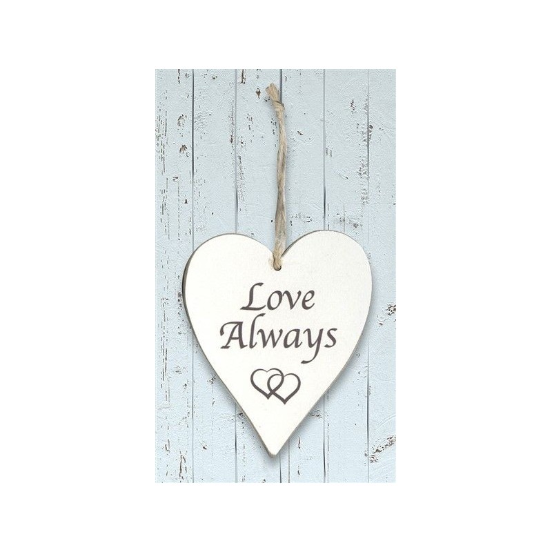 Placa Madeira Love Always 11 x 9 cms