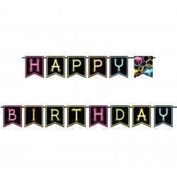 Banner Happy Birthday Glow Party