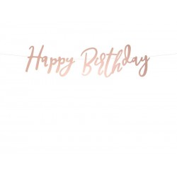 Banner Happy Birthday Rose Gold