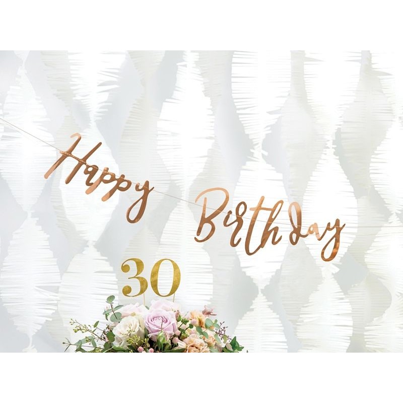 Banner Happy Birthday Rose Gold