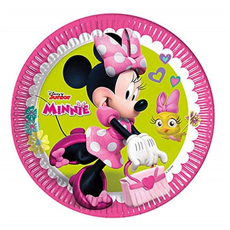 8 Pratos 23 cms Minnie Mouse