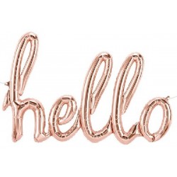 Balão Script Hello Rose Gold