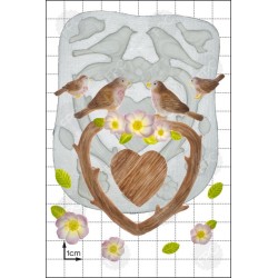 Molde Silicone Pássaros e Galhos