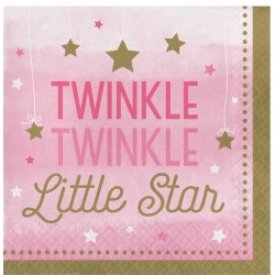 Guardanapos Rosa Twinkle Twinkle Little Star