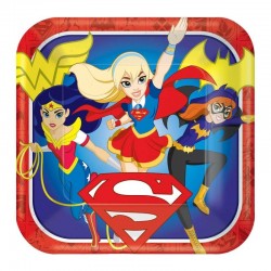 Prato Quadrado Super Hero Girls 23 cms