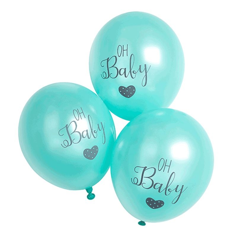 6 Balões Menta Oh Baby 30 cms