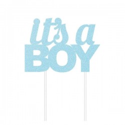 Cake Topper Its a Boy Azul Glitter