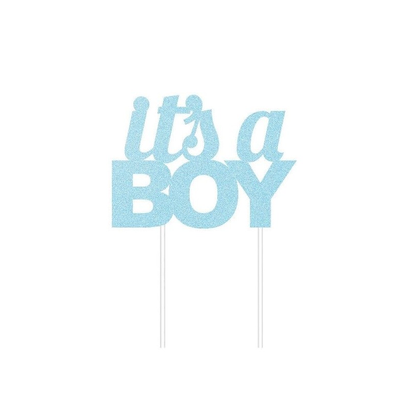 Cake Topper Its a Boy Azul Glitter