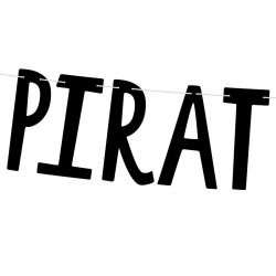 Banner Pirates Party, black, 14x100cm