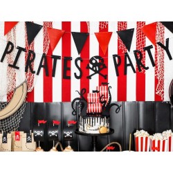 Banner Pirates Party, black, 14x100cm