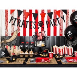 Banner Pirates Party, black, 14x100cm