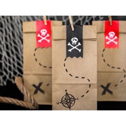 6 Sacos Kraft Tema Piratas