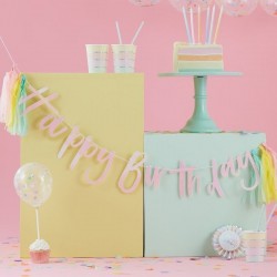 Banner HAPPY BIRTHDAY IRIDESCENT com Tassel