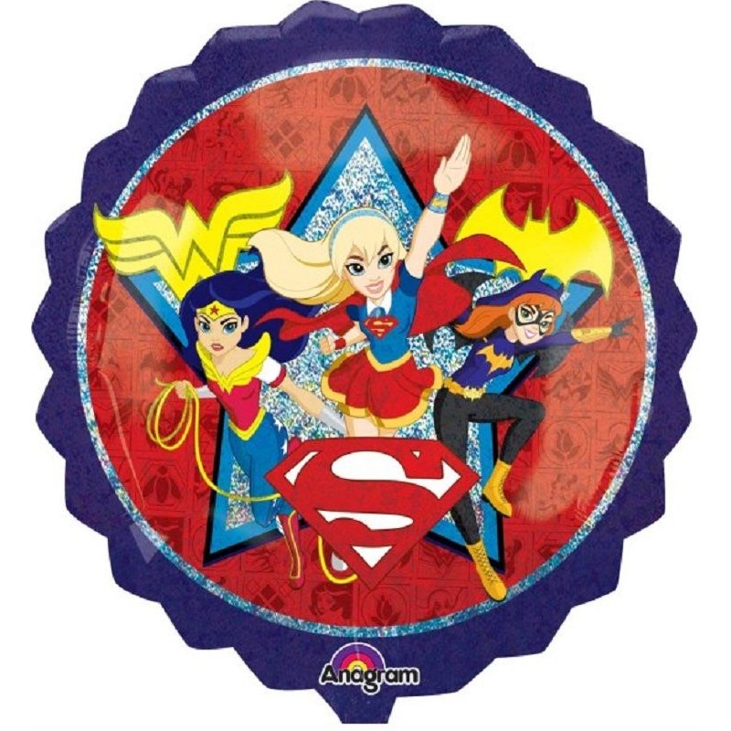 Balão Foil Superhero Girls Redondo 70 cms