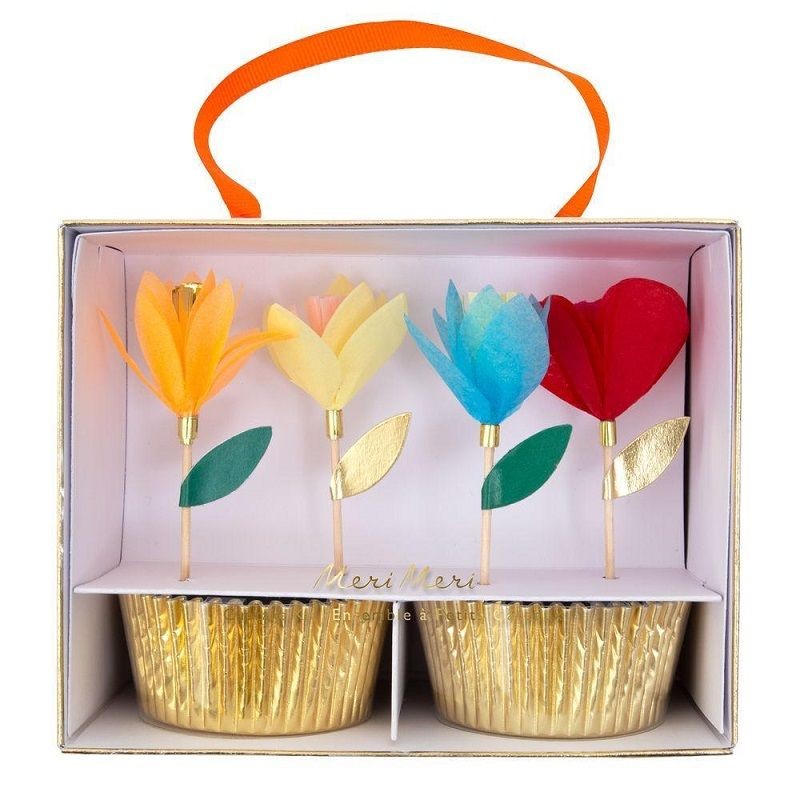 Kit Cup Cakes Flores Coloridas