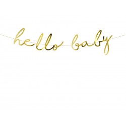 Banner Dourado Hello Baby 18x70cm