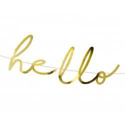 Banner Dourado Hello Baby 18x70cm