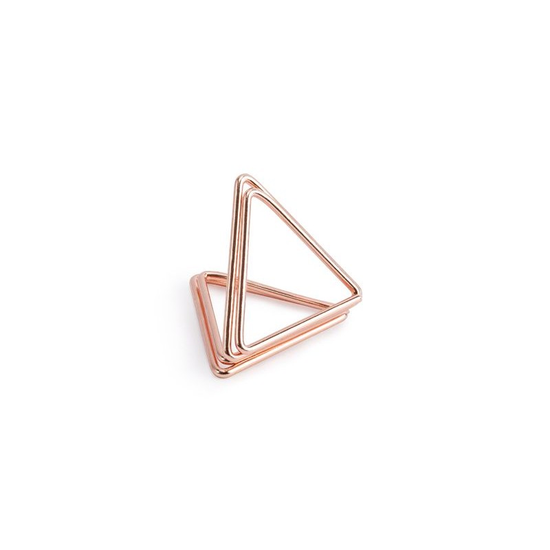 10 Suportes Triangulares Marcadores Mesa Rose Gold