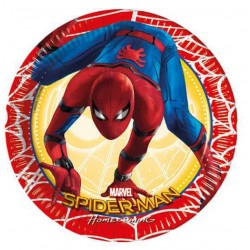 8 Pratos Homem Aranha 20 cms