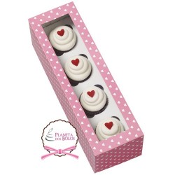 Pack de 4 Caixas para  Mini Cup Cakes ou Macarrons