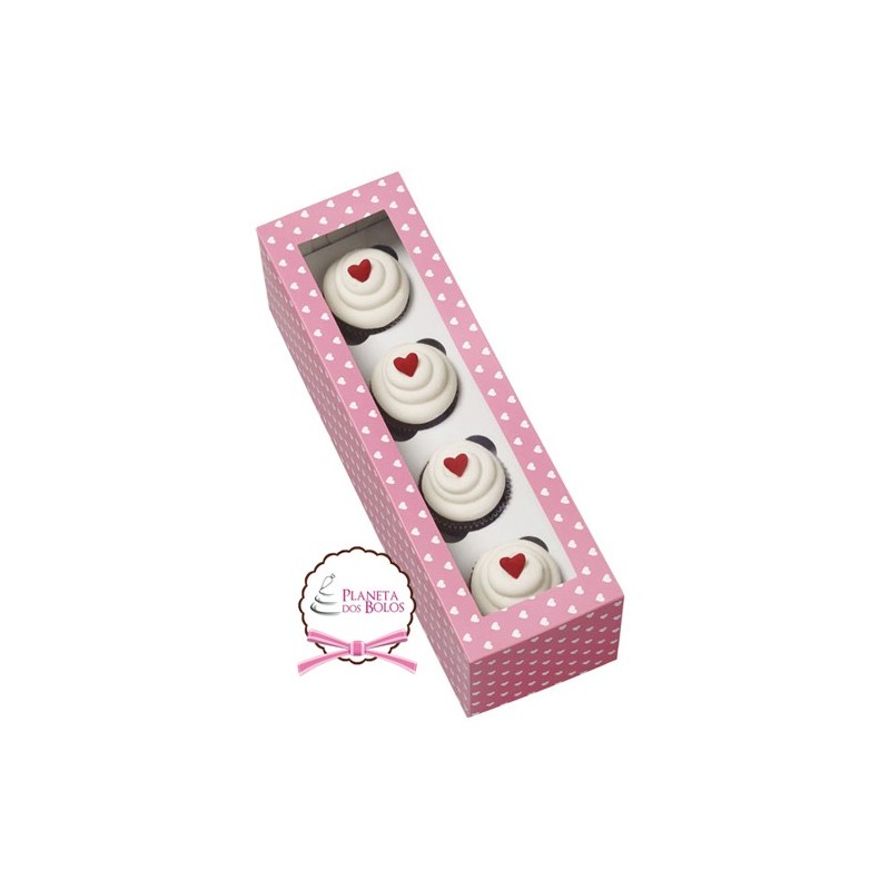 Pack de 4 Caixas para  Mini Cup Cakes ou Macarrons