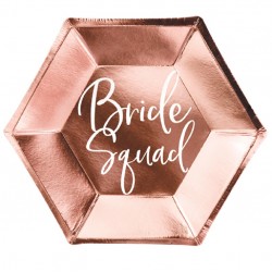 6 Pratos Bride squad Rose...