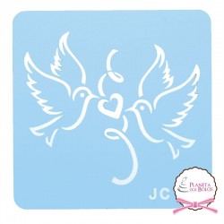 Lovebirds Stencil