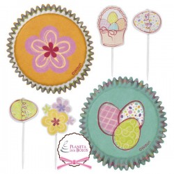 Pack 48 Tacinhas Cupcakes Combo Pack Jardim de Páscoa