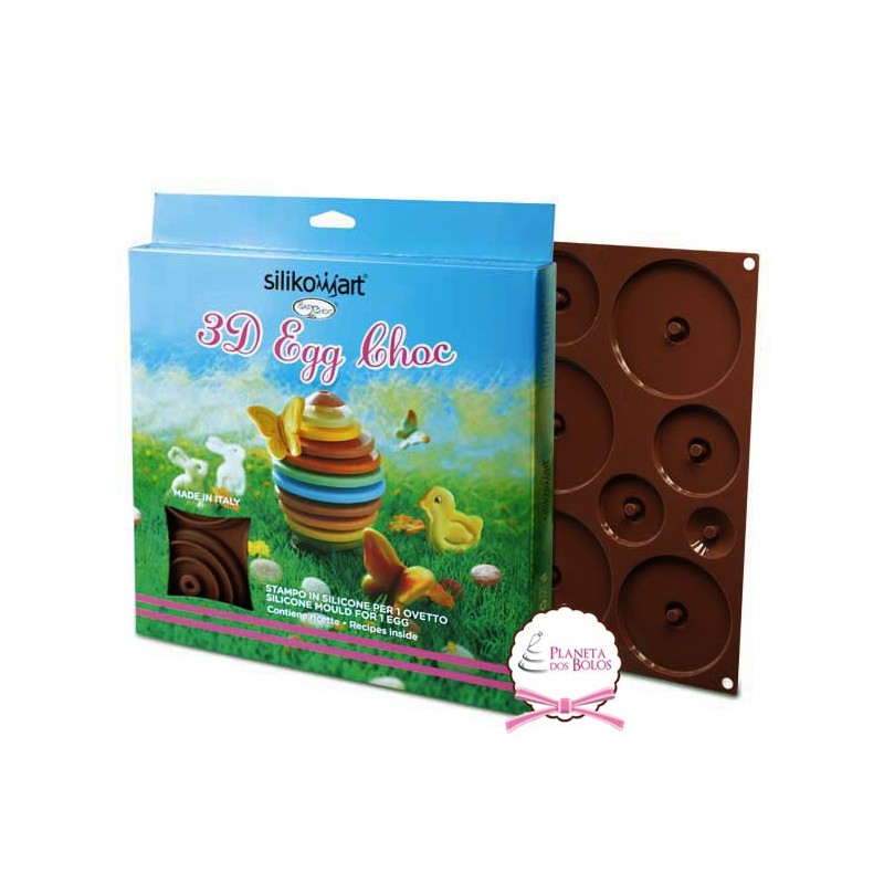 Forma Silicone Ovo Silicomart para Bolacha ou Chocolate