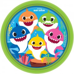 8 Pratos Baby Shark 23 cms