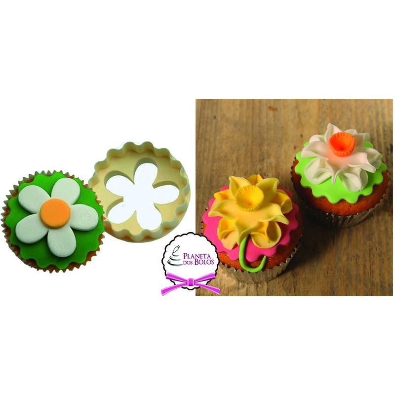 Cortador Topo Cup Cake Lado Duplo Flor/Vieira FMM