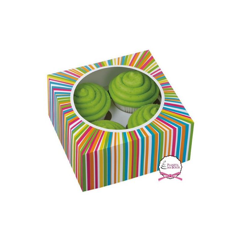 Pack de 3 Caixas de Cupcakes Roda de Cores Wilton