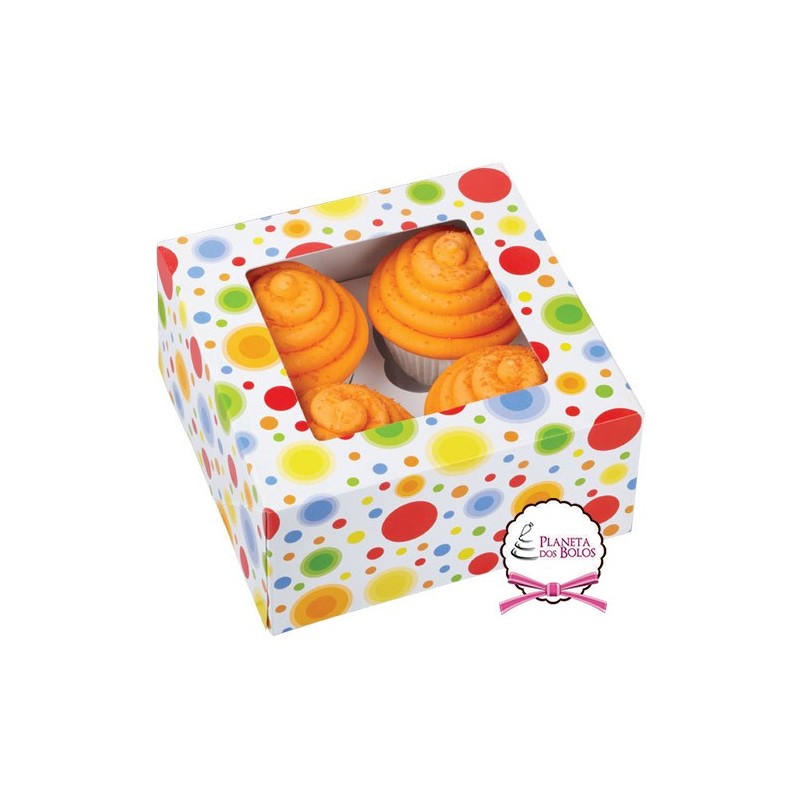 Pack de 3 Caixas de Cupcakes  Círculos Coloridos Wilton