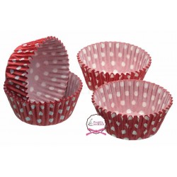 Pack 60 Tacinhas / Invólcros Vermelho com Bolinhas Brancas