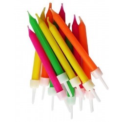 Conj. de 12 Velas Cores Neon